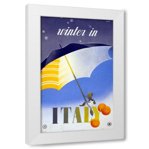 italy winter White Modern Wood Framed Art Print by Vintage Apple Collection