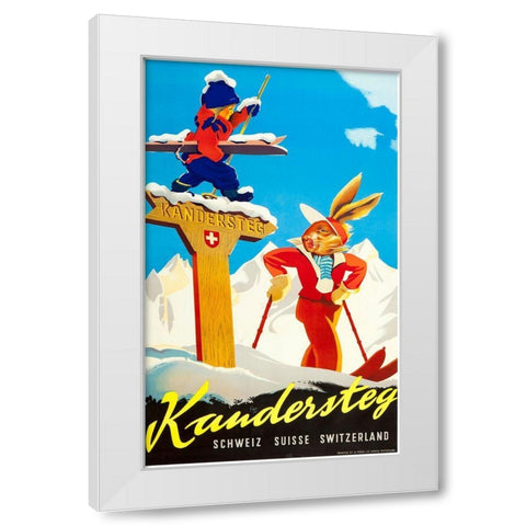 Kandersteg White Modern Wood Framed Art Print by Vintage Apple Collection