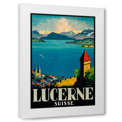 Lucerne White Modern Wood Framed Art Print by Vintage Apple Collection