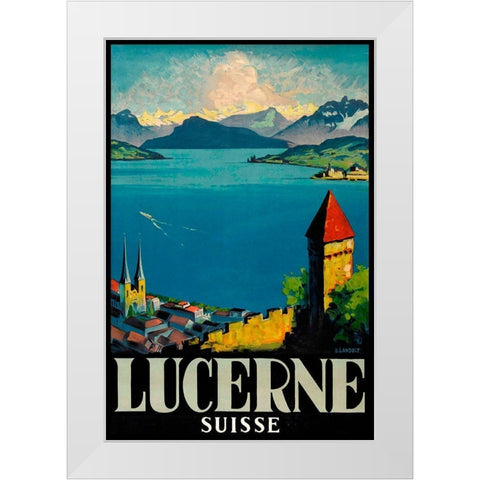 Lucerne White Modern Wood Framed Art Print by Vintage Apple Collection