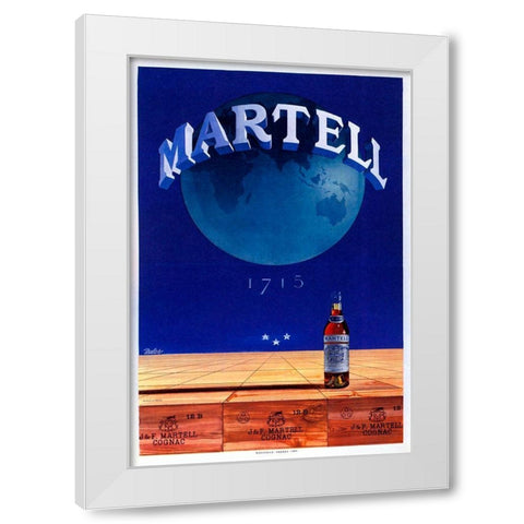 Martell White Modern Wood Framed Art Print by Vintage Apple Collection
