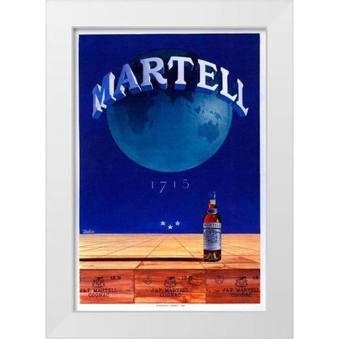 Martell White Modern Wood Framed Art Print by Vintage Apple Collection