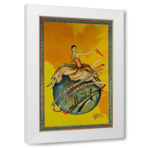 Milliard 1923 White Modern Wood Framed Art Print by Vintage Apple Collection