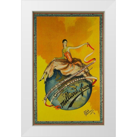 Milliard 1923 White Modern Wood Framed Art Print by Vintage Apple Collection