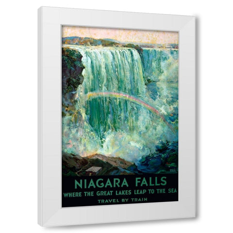 Niagara Falls White Modern Wood Framed Art Print by Vintage Apple Collection