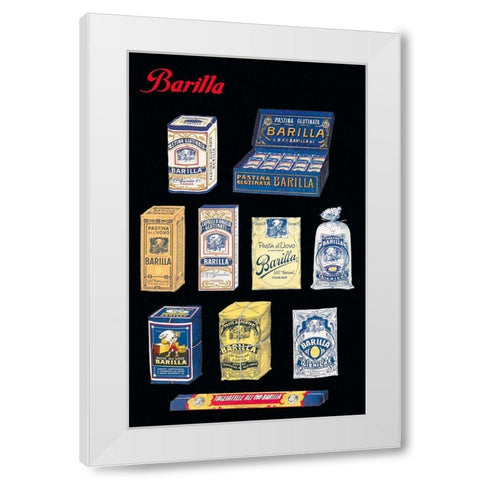 Pasta Barilla White Modern Wood Framed Art Print by Vintage Apple Collection