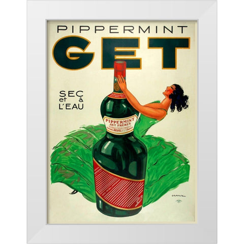 Pipperment White Modern Wood Framed Art Print by Vintage Apple Collection