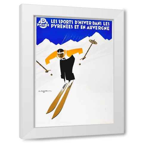 Pyrenees White Modern Wood Framed Art Print by Vintage Apple Collection