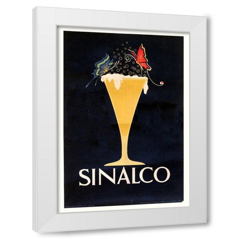 Sinalco White Modern Wood Framed Art Print by Vintage Apple Collection