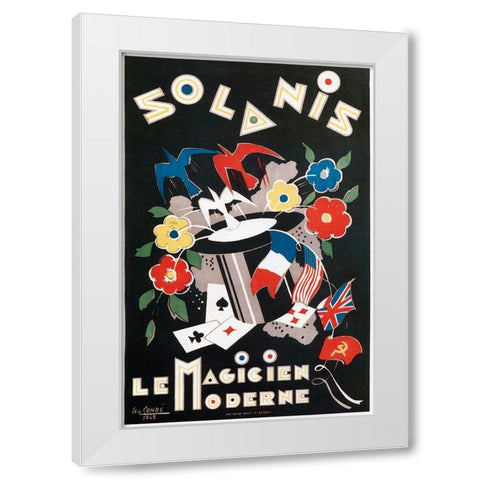 Solanis White Modern Wood Framed Art Print by Vintage Apple Collection