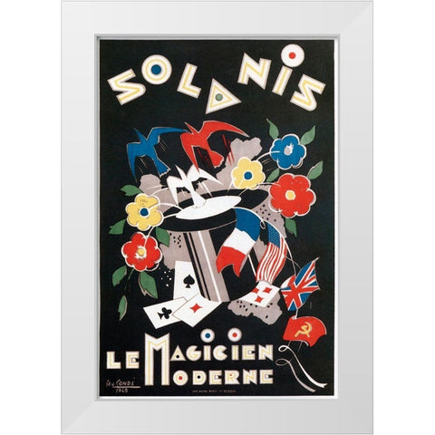 Solanis White Modern Wood Framed Art Print by Vintage Apple Collection