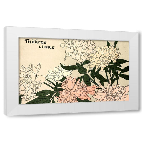 Theatre Libre White Modern Wood Framed Art Print by Vintage Apple Collection