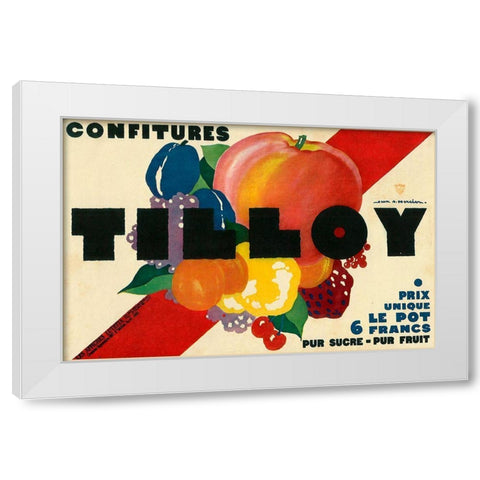 Tilloy Confitures White Modern Wood Framed Art Print by Vintage Apple Collection