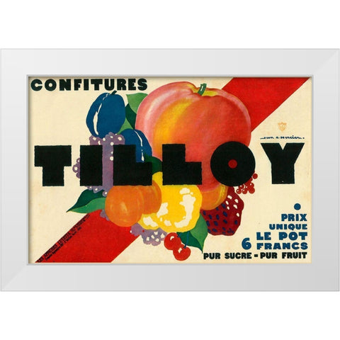 Tilloy Confitures White Modern Wood Framed Art Print by Vintage Apple Collection