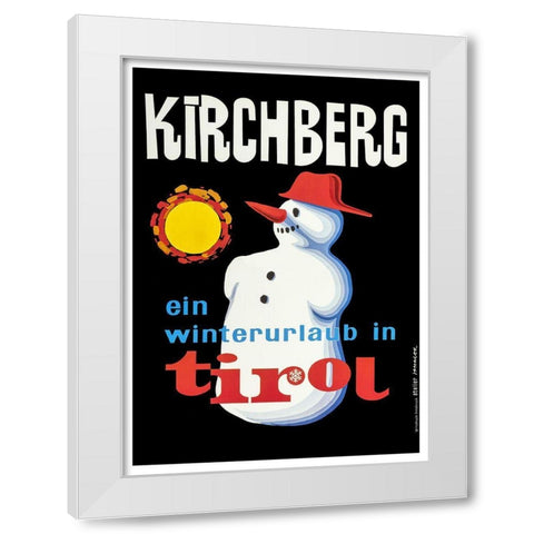 Tirol White Modern Wood Framed Art Print by Vintage Apple Collection