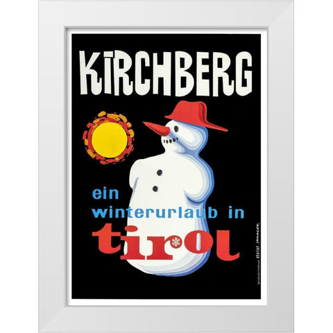 Tirol White Modern Wood Framed Art Print by Vintage Apple Collection