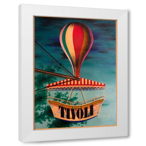Tivoli White Modern Wood Framed Art Print by Vintage Apple Collection
