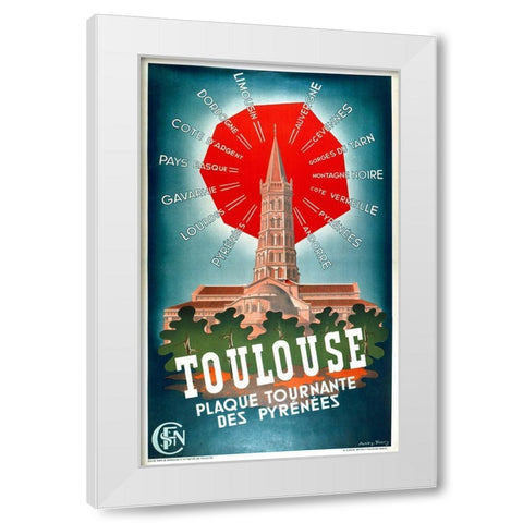 Toulouse White Modern Wood Framed Art Print by Vintage Apple Collection