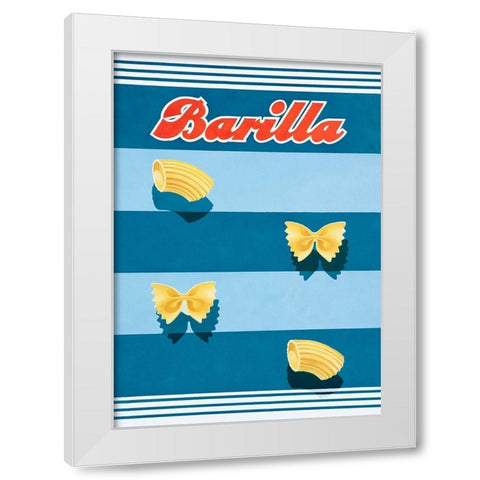Vintage Pasta White Modern Wood Framed Art Print by Vintage Apple Collection