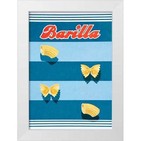 Vintage Pasta White Modern Wood Framed Art Print by Vintage Apple Collection