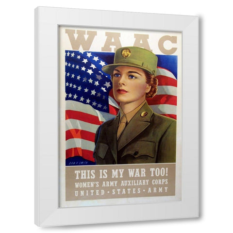 WAAC White Modern Wood Framed Art Print by Vintage Apple Collection