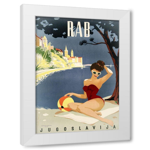 Yugoslavia White Modern Wood Framed Art Print by Vintage Apple Collection