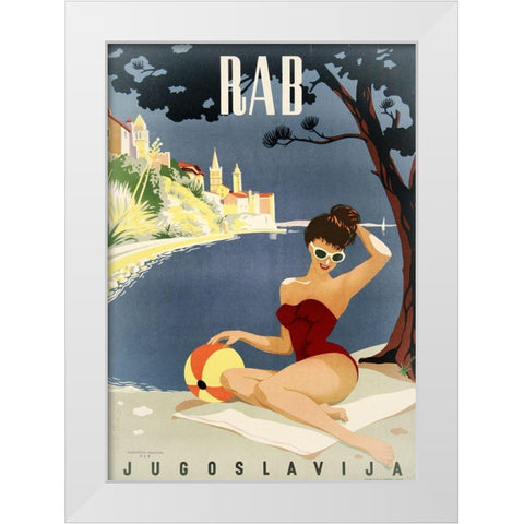 Yugoslavia White Modern Wood Framed Art Print by Vintage Apple Collection