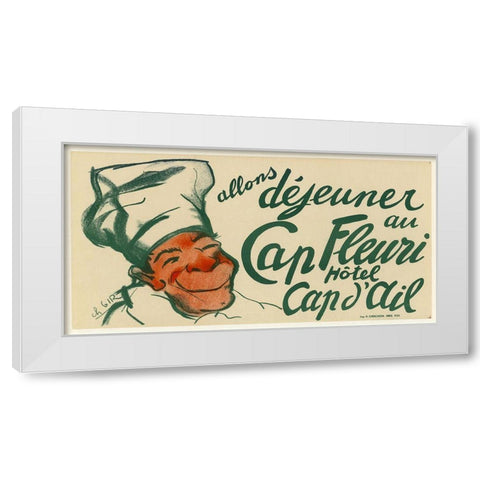 Captain Fleuri White Modern Wood Framed Art Print by Vintage Apple Collection