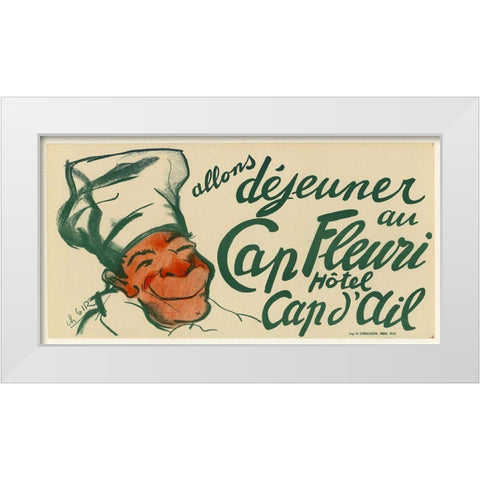 Captain Fleuri White Modern Wood Framed Art Print by Vintage Apple Collection