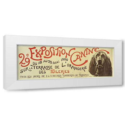 Exposition Canine Dachshund White Modern Wood Framed Art Print by Vintage Apple Collection