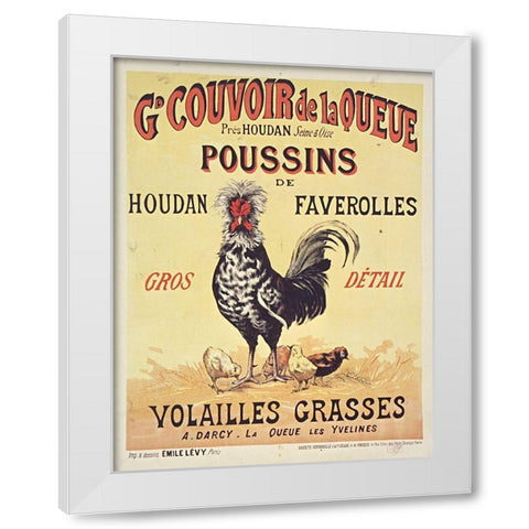 Poussins White Modern Wood Framed Art Print by Vintage Apple Collection