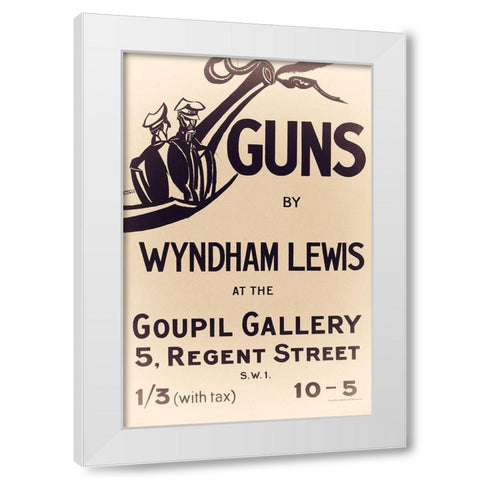 British Gun Advert White Modern Wood Framed Art Print by Vintage Apple Collection