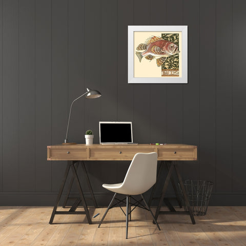 Seder Fish White Modern Wood Framed Art Print by Vintage Apple Collection