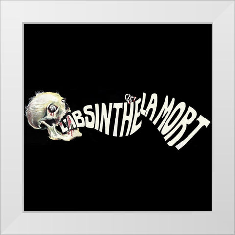 Absinthe White Modern Wood Framed Art Print by Vintage Apple Collection