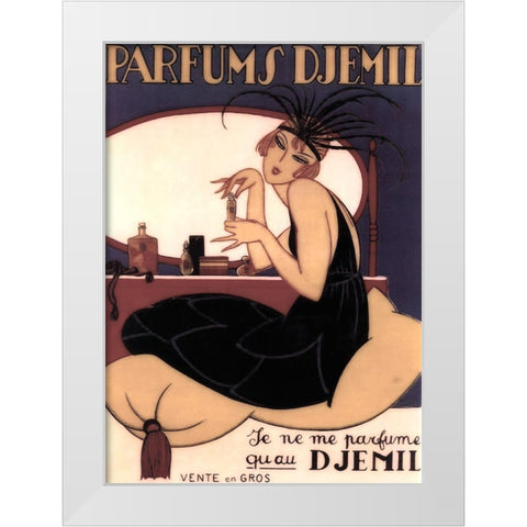 Art Deco Girl White Modern Wood Framed Art Print by Vintage Apple Collection