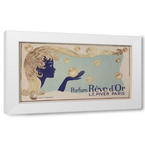 Art Deco Paris Parfum White Modern Wood Framed Art Print by Vintage Apple Collection