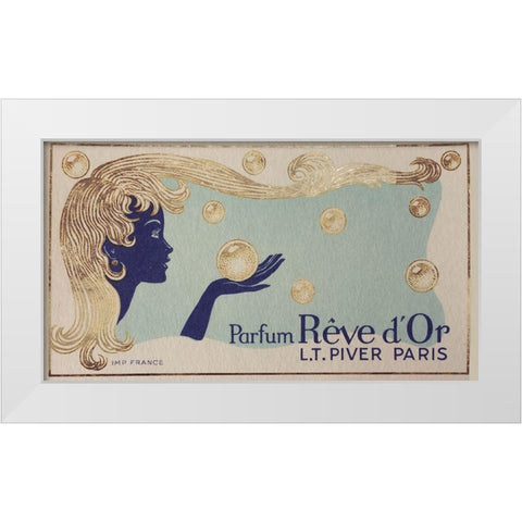 Art Deco Paris Parfum White Modern Wood Framed Art Print by Vintage Apple Collection