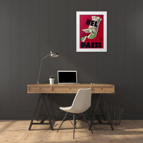 Bel Paese White Modern Wood Framed Art Print by Vintage Apple Collection