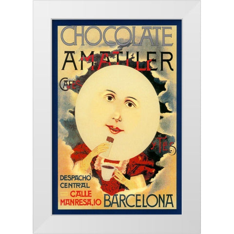 Chocolate Atelier White Modern Wood Framed Art Print by Vintage Apple Collection
