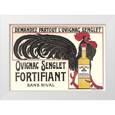 Cognac Senglet White Modern Wood Framed Art Print by Vintage Apple Collection