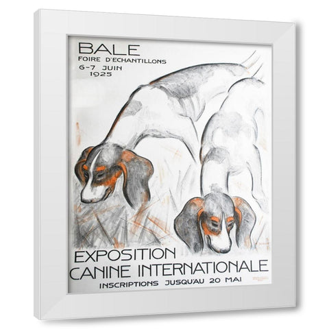 Dog Expo White Modern Wood Framed Art Print by Vintage Apple Collection