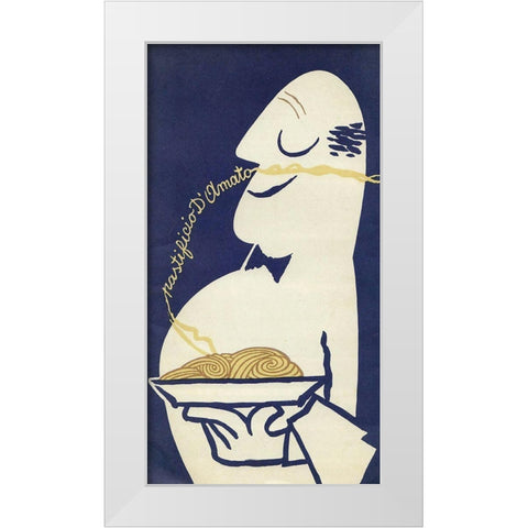 Pasta White Modern Wood Framed Art Print by Vintage Apple Collection