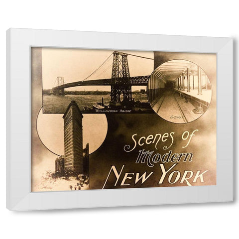 Scenes from NY White Modern Wood Framed Art Print by Vintage Apple Collection
