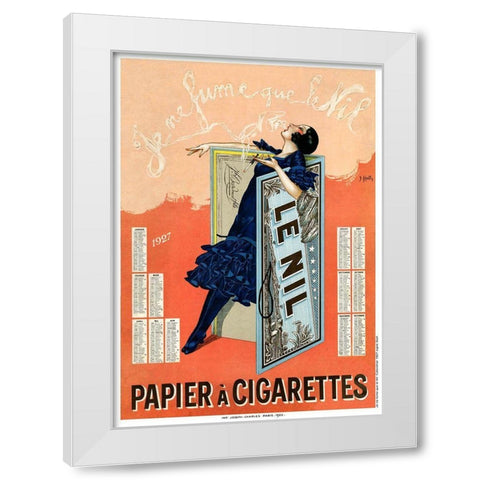 Vintage Cigarette White Modern Wood Framed Art Print by Vintage Apple Collection
