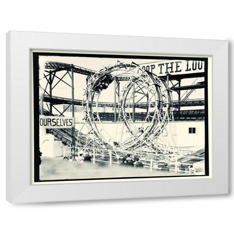 Vintage Coney Island White Modern Wood Framed Art Print by Vintage Apple Collection