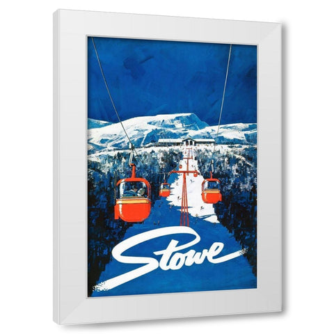 Vintage Ski Poster White Modern Wood Framed Art Print by Vintage Apple Collection