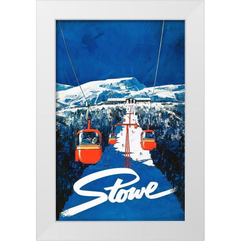 Vintage Ski Poster White Modern Wood Framed Art Print by Vintage Apple Collection