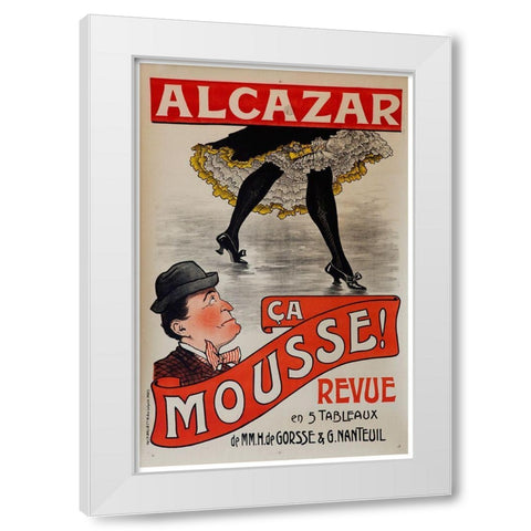 alcazar_revue White Modern Wood Framed Art Print by Vintage Apple Collection