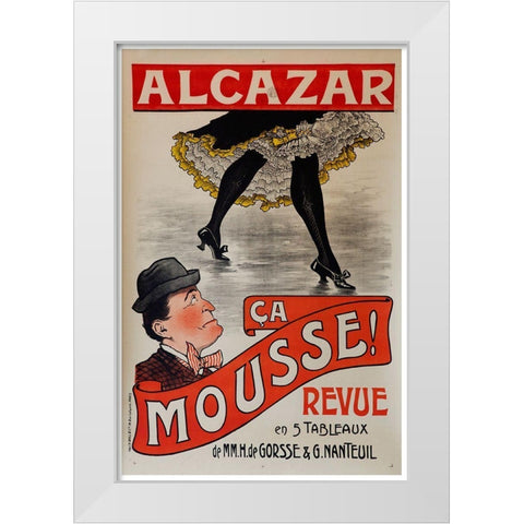 alcazar_revue White Modern Wood Framed Art Print by Vintage Apple Collection
