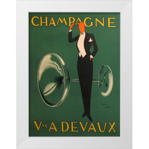 devaux White Modern Wood Framed Art Print by Vintage Apple Collection